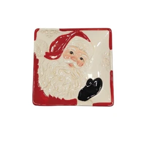 Plato de merienda de cerámica de Navidad Fitz & Floyd Letters To Santa - Imagen 1 de 8