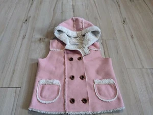 Crazy 8 Pink Vest Coat Jacket Fall Lined Faux Fur 2-3 yrs old - Picture 1 of 8