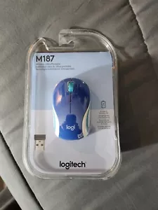 Logitech M187 Wireless Optical Mouse Blue - Picture 1 of 3