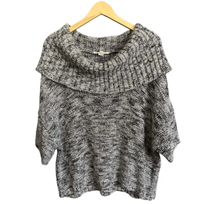 Шерстяной вязаный свитер Kenneth Cole Reaction с воротником-хомутом серого цвета - Изображение 1 из 4