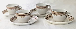 Dunn Bennett & Co. Ltd Burslem 4 tazas y platillos de café vintage - Imagen 1 de 12