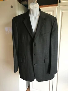 Pre-Owned Men's Stafford Blazer Size 43 Long Dark Gray with Checks - Picture 1 of 6