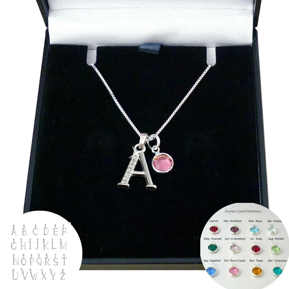 Jewellerybox Anfangsbuchstabe Halskette Aus 925er Sterlingsilber – Verstellbar 40,6-55,8 Cm (A-Z)