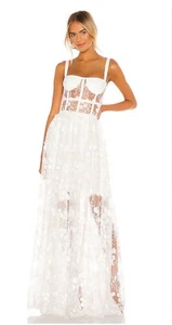 Bronx and Banco Women’s Scarlette White Maxi Dress - Size Small Bridal Or Fun - Imagen 1 de 11