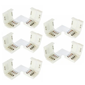 5* 3528 5050 4Pin 10mm L Shape Adapters PCB LED Strip Connectors No soldering E - Picture 1 of 8
