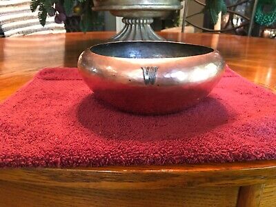 Antique F. Novick Handwrought Chicago Hammered Copper Bowl With A “W” • 682.98$