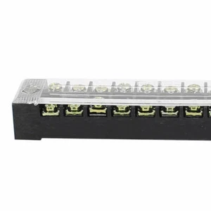 600V 15A Wire Barrier Dual Row Screw Terminal Panel TB-1510L 2X Block 10Position - Picture 1 of 4