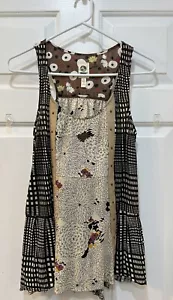 Anthropologie Silk Infused Boho Printed Blouse Gr. M Lagenlook Hippie Excentric - Bild 1 von 7