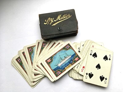 Very Rare Norwegian BDS S Y Meteor Waddingtons Deck of Cards in  Case c1920's - Image 1 of 4