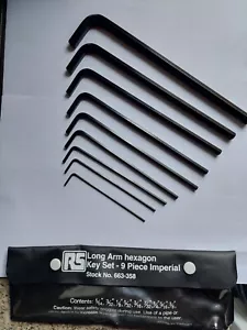 Long Series RS Imperial Allen Keys Set of 9 Ranging from 5/64-3/8 - Picture 1 of 1