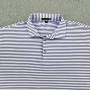 Peter Millar Summer Comfort Shirt Men's XL Purple Striped Short Sleeve Golf Polo - Picture 1 of 10