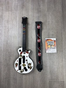 Nintendo Wii Guitar Hero Gibson Les Paul Wireless Gitarre + Gurt & Hero III Spiel - Bild 1 von 18