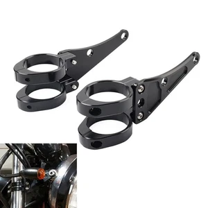 49MM Motorcycle Headlight Bracket Mount Clamp Fork Tube Holder For Harley - Picture 1 of 11