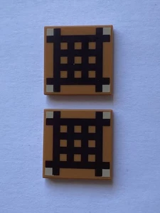 2 x LEGO Tile 2x2 Dark Brown Minecraft Crafting Table Grid 3068pb0893 Set 21190 - Picture 1 of 1