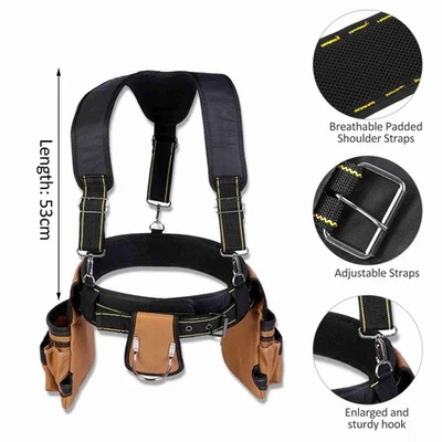 Tool Belt With Suspenders Heavy Duty Tool Vest With Detachable & Adjustable Tool - Image 1 of 4