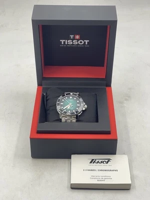 Tissot Men's 43MM Seastar 1000 Automatic Watch Green/Silver tone T1204071109101 - Image 1 of 4