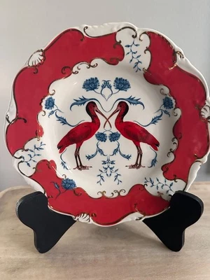Anthropologie Lou Rota Nature Table Scarlet Ibis Plate –  9.5”  Pre-Owned - Image 1 of 2