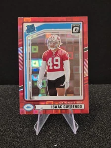 2024 Panini Donruss Rated Rookie Isaac Guerendo #336 (RC) Red Pandora - Bild 1 von 2