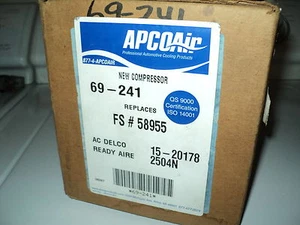 APCO AIR AC COMPRESSOR W/CLUTCH ASSY NEW 69-241 BUICK CADILLAC CHEVY PONTIAC - Bild 1 von 2