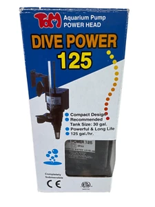 TOM Aquarium Pump Power Head Dive Power 125 GPH Compact Filter Tank 30 Gal Subme - Picture 1 of 5