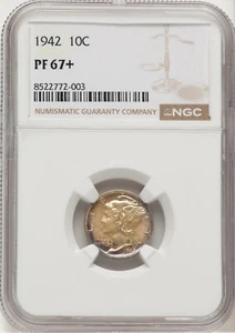 1942 Mercury Dime NGC PF67+ - Picture 1 of 2
