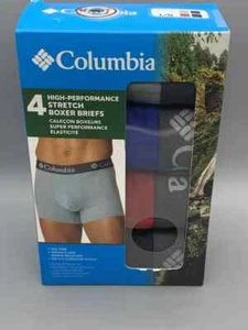 Columbia High Performance Stretch Boxer Briefs Underwear Men's Size X-LG 4-PACK - Picture 1 of 3