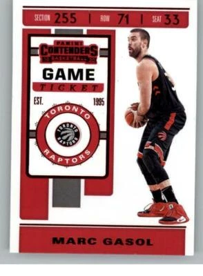 Boleto de juego Panini Contenders 2019-20 rojo #76 Marc Gasol (ref 132448) Foto 1 de 2
