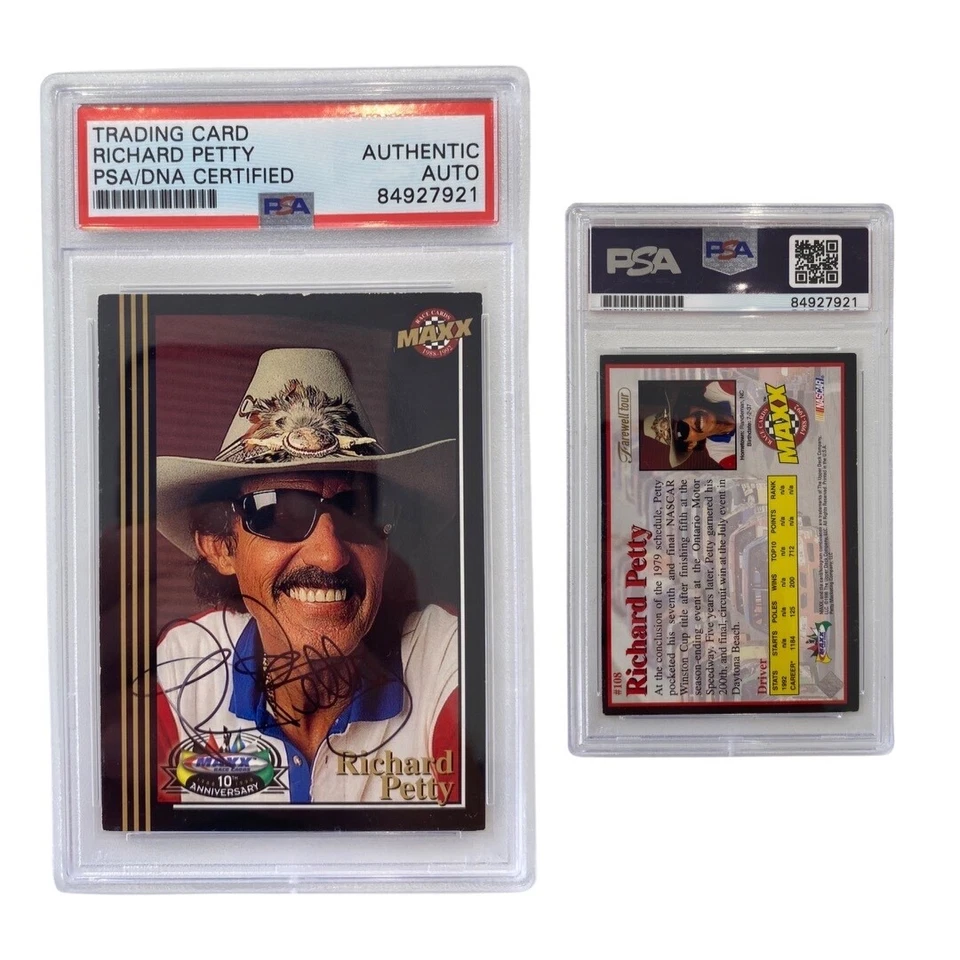 1998 Richard Petty Maxx Race Cards 10th Anniversary Farewell Tour #108 Autograph - Image 1 of 1