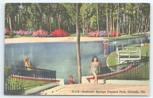 Postal Sanlando Springs Tropical Park Orlando Florida publicada 1948 - Imagen 1 de 3