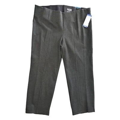 Pantalones rectos ajustados Slim Factor By Investments Plus 3X regular 3XR grises para mujer Foto 1 de 4