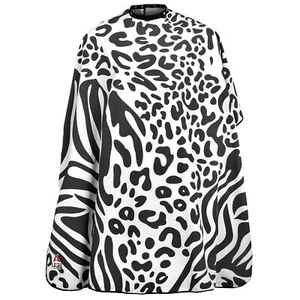 Le'Re schwarzer Leopard professionelle Haarschneidekappe Erwachsene wasserdicht Unisex Schürze - Bild 1 von 6