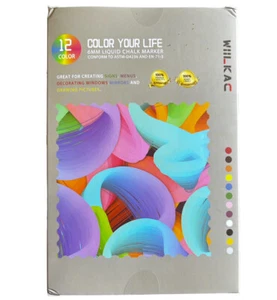 Marcadores de tiza líquida 12 colores lavables 6 mm ventanas de vidrio plástico NUEVOS envíos GRATIS - Imagen 1 de 4