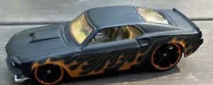 Hot Wheels 2008 Heat Fleet '69 Ford Mustang Flat Black with Flames - Picture 1 of 6