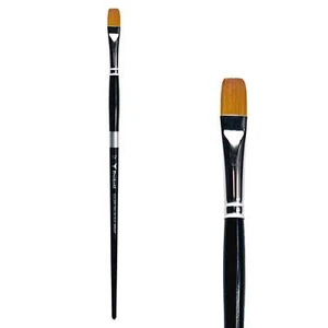 Trekell Golden Taklon Long Handle Artist Brush - Size #12 Bright - Picture 1 of 1