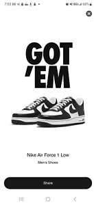Size 10 - Nike Air Force 1 Low x Terror Squad Black White - Picture 1 of 4