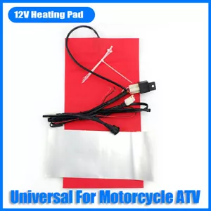 Universal Motorcycle Bike Seat Heater Kit Heated Pad Carbon Fiber Warmer Cover # - Picture 1 of 8