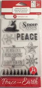 HAMPTON ART Weihnachten Clear Stamp & Schablonen Set - FRIEDEN AUF ERDEN - 9 Teile - Bild 1 von 3