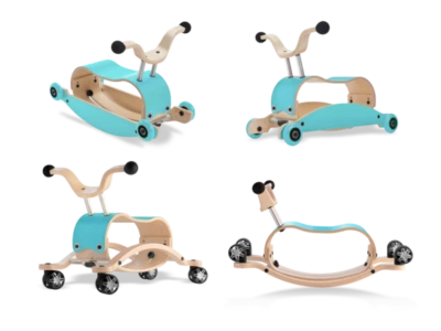 Wishbone mini FLIP Deluxe Bundle - Top + Base + Räder aqua + Race Base !!!
