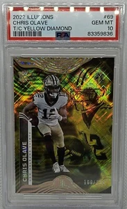 2022 Panini Illusions Chris Olave Rookie RC gelber Diamant/299 Heilige SP PSA 10 - Bild 1 von 2
