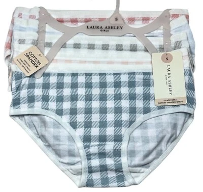 LAURA ASHLEY 5-Pair  Cotton Spandex Briefs Underwear Panties Girls Size S 6/6X - Image 1 of 4