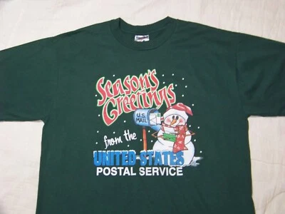 Vintage EE. UU. Camiseta Navidad Servicio Postal - L Foto 1 de 4