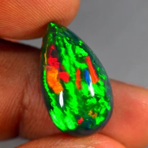 11.16Ct Pretty 3D Rolling Flash Pattern Natural Welo Black Opal Gemstone - Picture 1 of 1