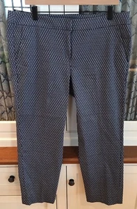 Jones & Co. Jones New York Hose 14 Cropped Navy Blau Weiß Geometrisch - Bild 1 von 7