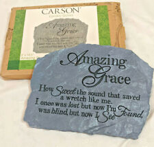 Carson Garden Stones "Amazing Grace" Gray 8x10.5 Hand-Painted Resin -Please Read