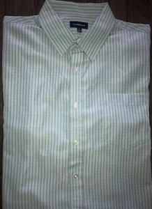 Mens Croft & Barrow Short Sleeve Green Plaid Button Front Shirt Size Large - EUC - Picture 1 of 2