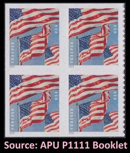US 5659 Banderas F Bloque 4 (del folleto APU P1111) MNH 2022 - Imagen 1 de 2