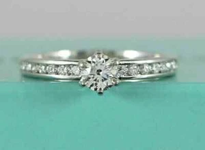 2Ct Brilliant Cut Moissanite Channel Set Engagement Ring 14K White Gold Plated - Picture 1 of 5