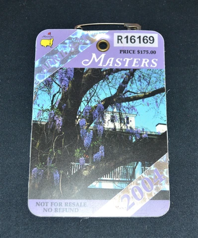 2004 Masters Badge Golf / Ticket - Phil Mickelson wins Cover