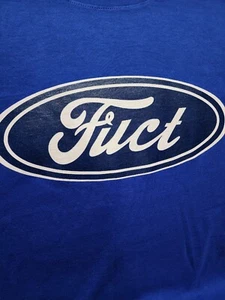 Fuct Oval Parody Ford Long Sleeve Blue Medium New - Picture 1 of 3