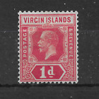 BRITISH VIRGIN ISLANDS 1921 SG81 1d scarlet & deep carmine War Overprint MINT MH